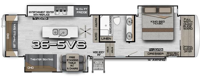2024 Arctic Fox 36-5VS Floorplan