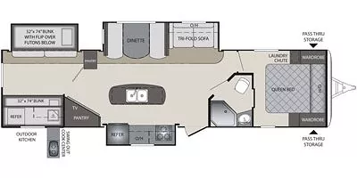 2016 Bullet Premier Ultra Light 34BHPR Floorplan