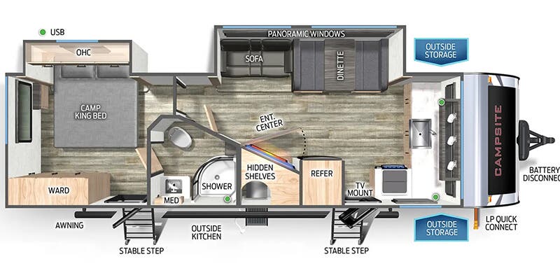 2025 Campsite Ultra 26BW Floorplan
