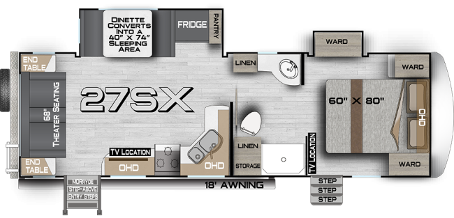 2024 Arctic Fox 27SX Floorplan