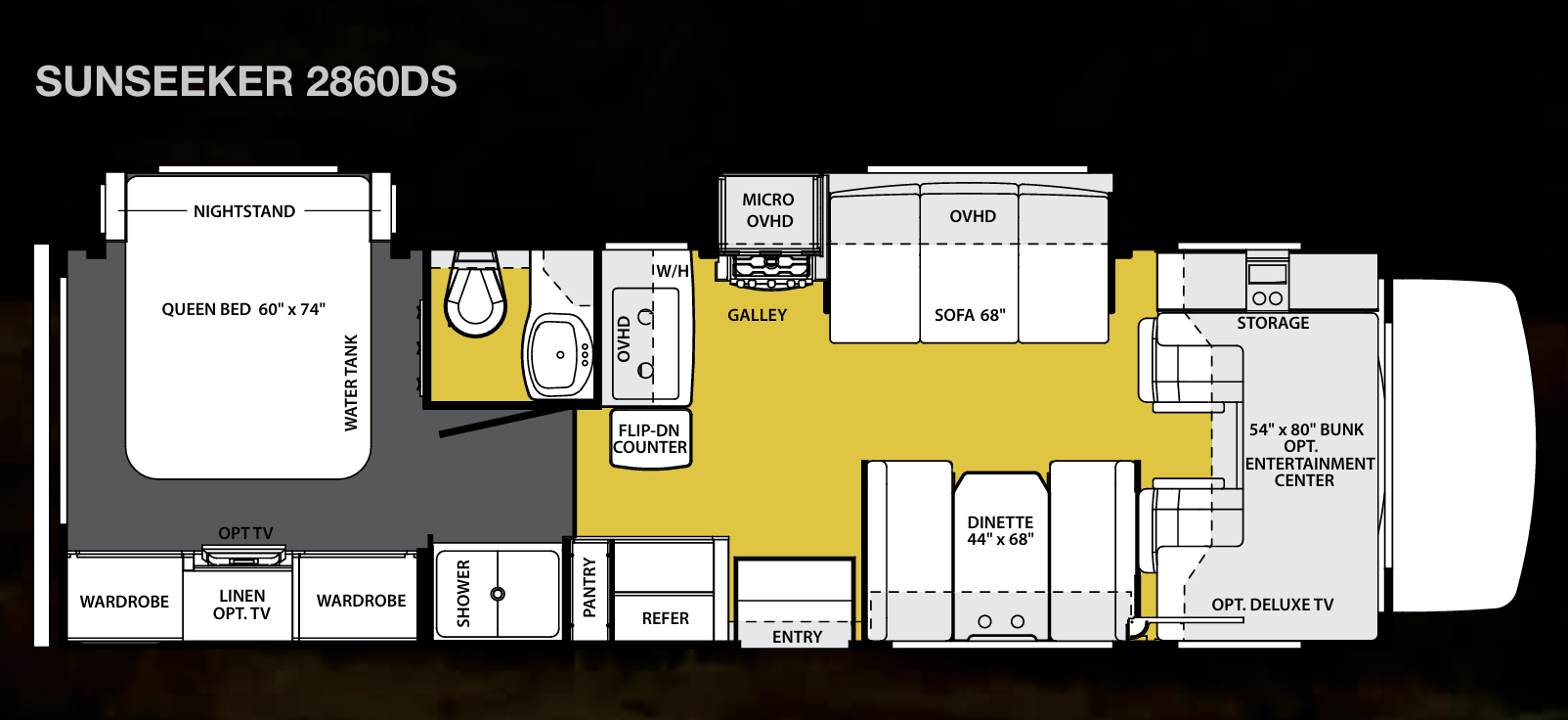 2004 Sunseeker 2860DS Floorplan