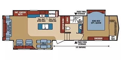 2017 KZ Durango Gold G370RLT Floorplan