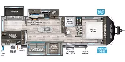 2021 Grand Design Reflection 312BHTS Floorplan