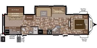 2014 Keystone Sprinter 311BHS Floorplan