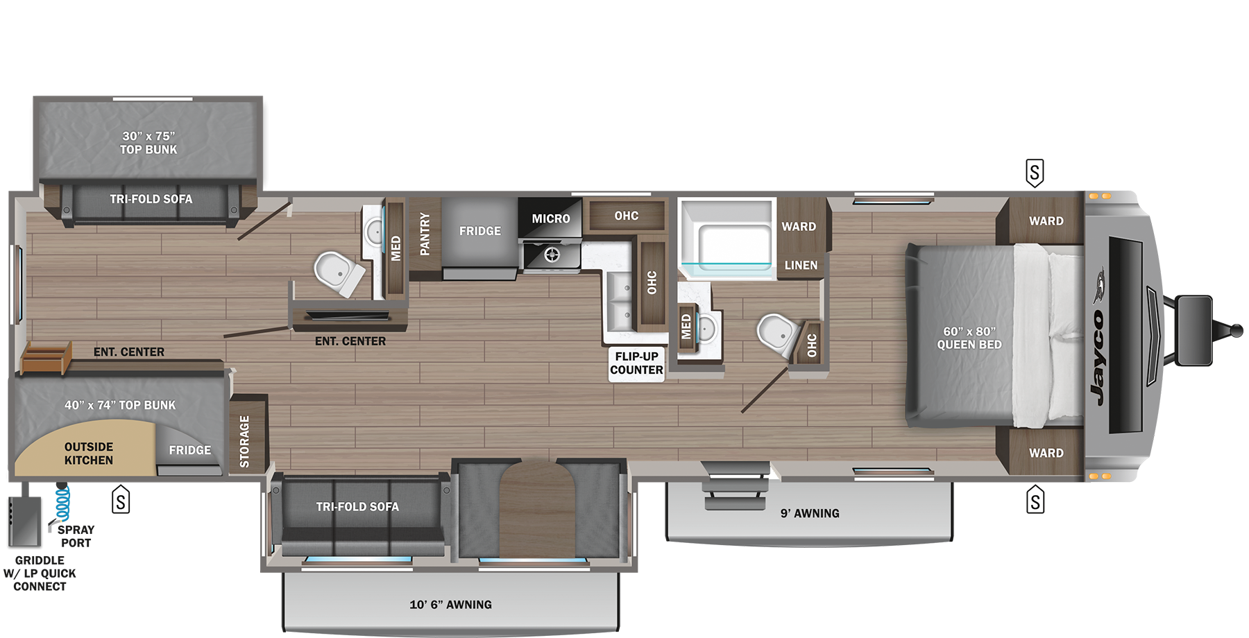 2024 Jayco White Hawk 32BH Floorplan