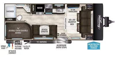 2020 Grand Design Imagine XLS 21BHE Floorplan