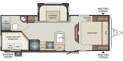 2019 Keystone Bullet 243BHSWE Floorplan