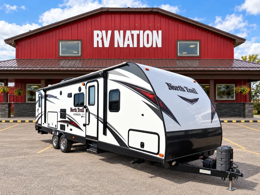 Just arrived! 2017 Heartland North Trail Ultralite 31BHDD-Double Bunkhouse!